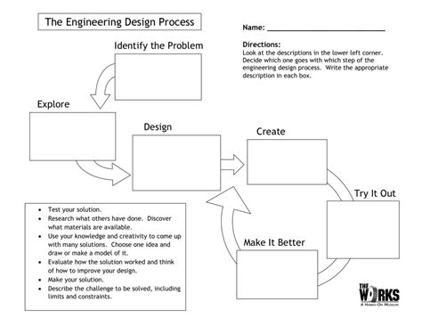 engineering design process worksheet free